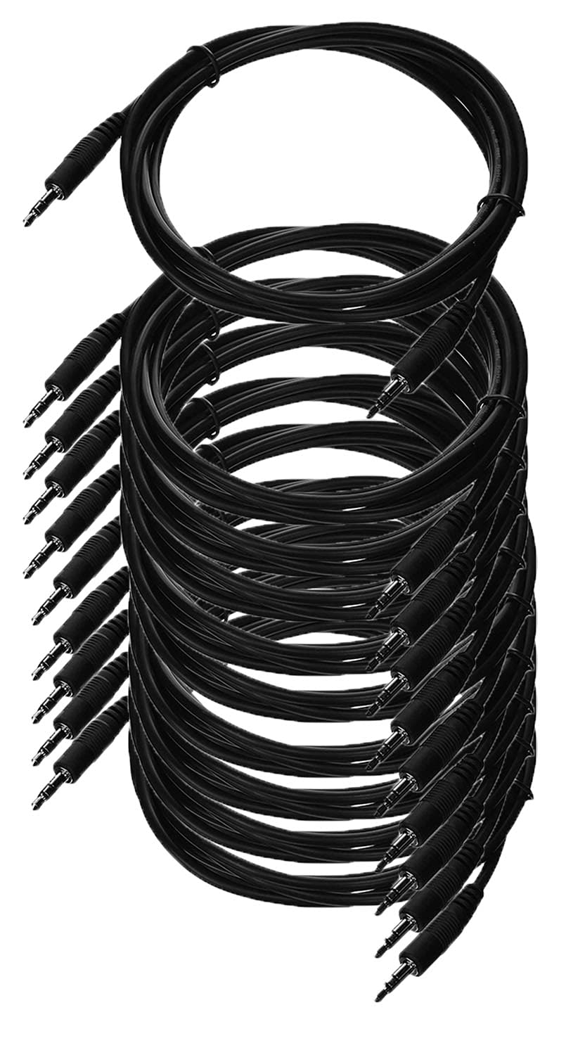 Cables Unlimited 6 feet 3.5mm Male to Male Stereo Audio Cable with Nickel Plated Plugs for DVD Players, laptops, Portable CD Players, MP3 Players