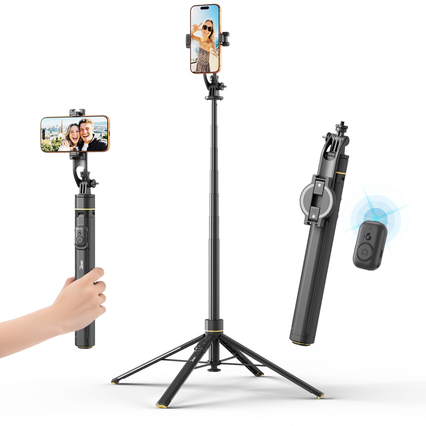 Acer Gadget Magnetic Tripod for iPhone - 70.8” Magnetic Phone Tripod with Auto Open Magnetic Phone Mount Bluetooth Remote Adjustable Height