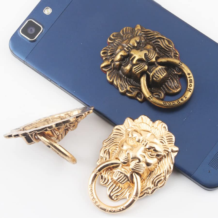ARFUKA Phone Ring Holder Phone Grip Finger Phone Ring Stand Holder Vintage Metall Lion Adjustable Kickstand for All Smartphones Pack of 3
