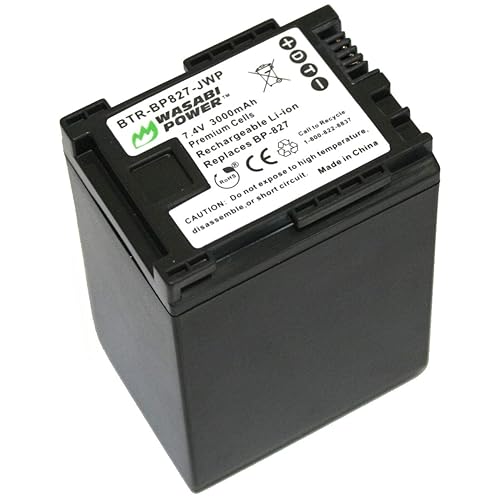 Wasabi Power Battery for Canon BP-827 (3000mAh) and Canon VIXIA HF G10, HF G20, HF M30, HF M31, HF M32, HF M40, HF M41, HF M300, HF M400, HF S10, HF