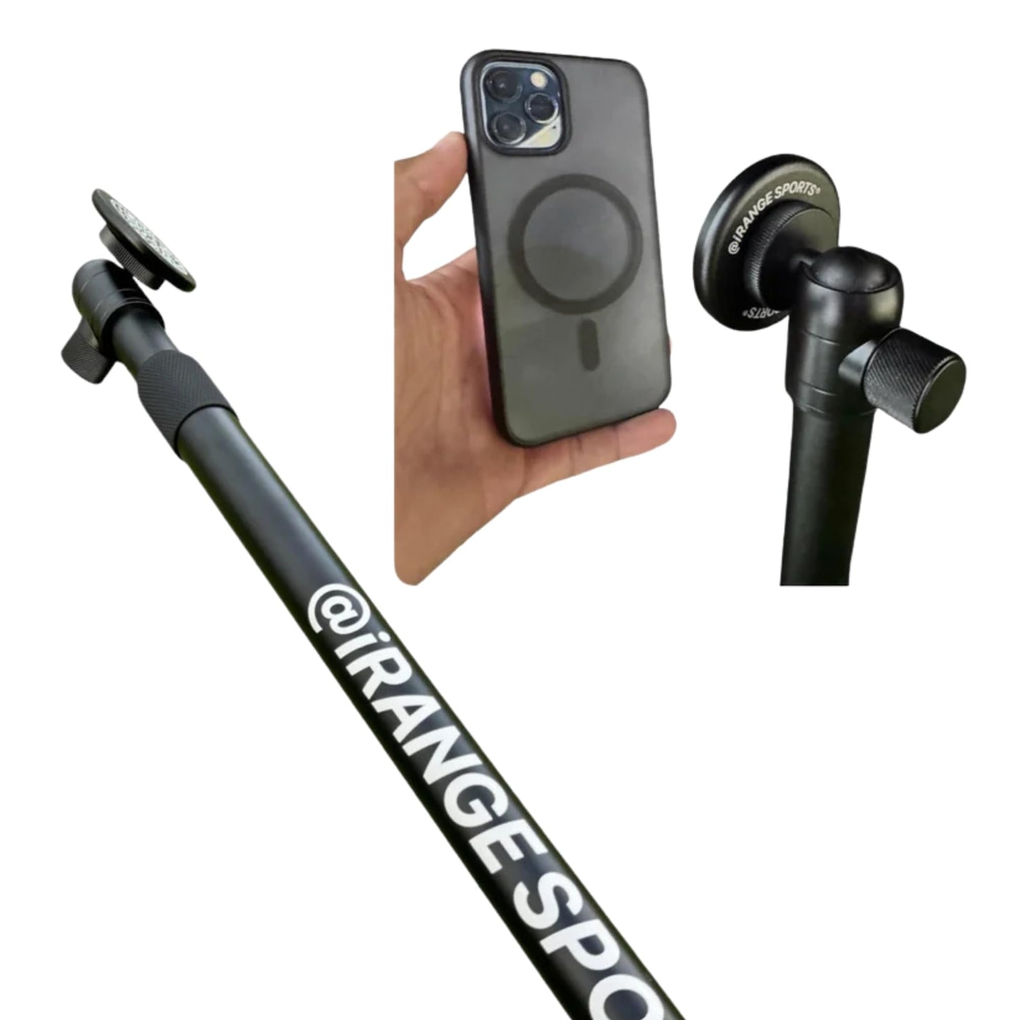 @iRangeSports Stick EXT w/MagSafe Compatible Puck - Golf Monopod, Strong Magnetic, Lightweight, Portable Phone & Tablet Stand - Film Steady Video