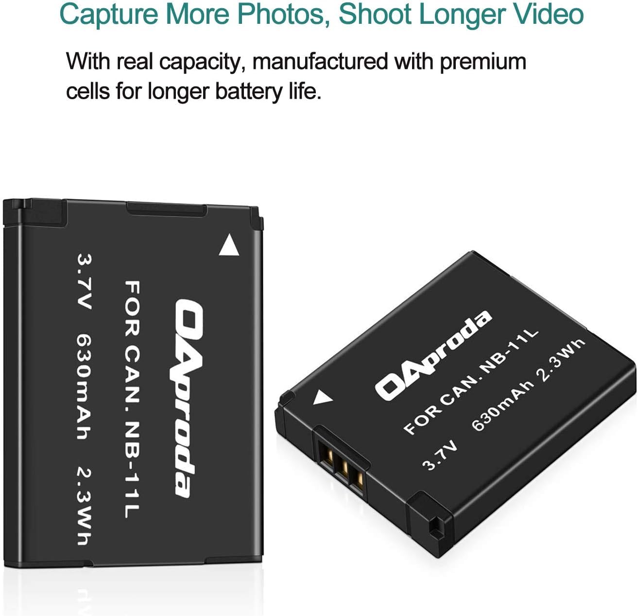 OAproda 2 Pack NB-11L Battery and Rapid Charger for Canon PowerShot SX420 is, SX410 is, SX400 is, A4000 is, ELPH 190 is, ELPH 180, Elph 360 HS, ELPH