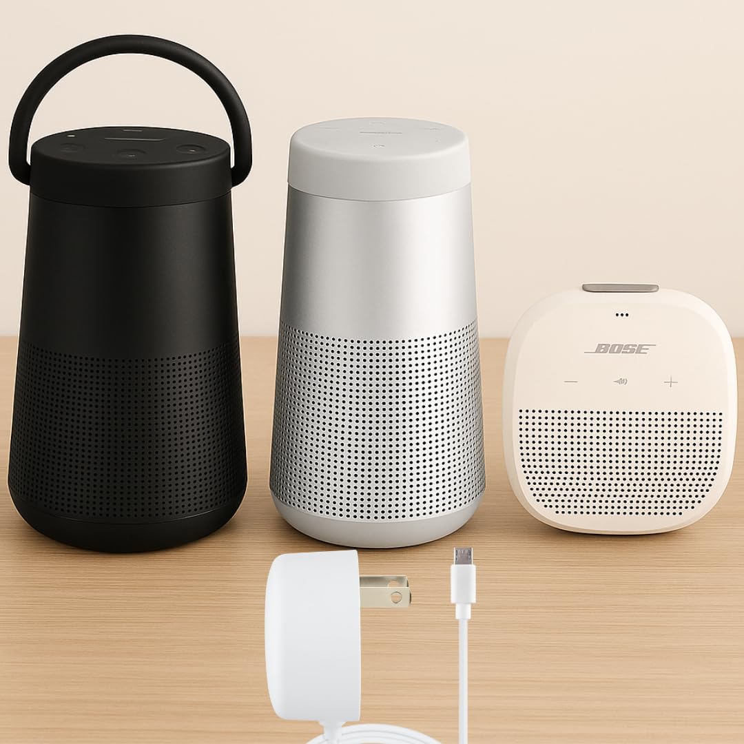 Micro-B Power Adapter Compatible with Bose SoundLink Revolve & Revolve+ - Micro USB Type B Wall Plug | for Bose Speakers, Portable & Travel-Ready…