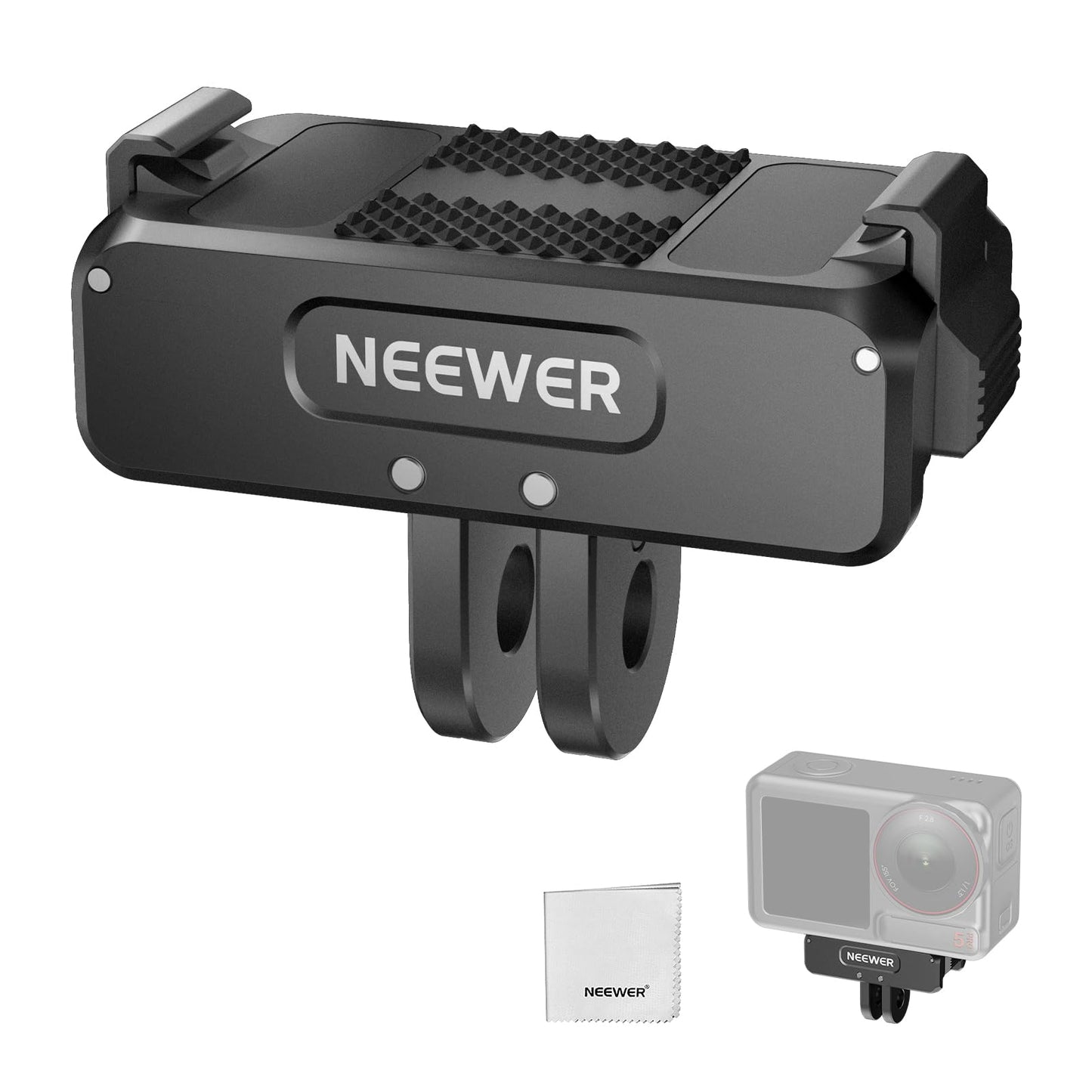NEEWER Upgraded Quick Release Magnetic Mount Adapter Compatible with DJI Osmo Action 5 Pro/4/3, Action Camera Mount Vlogging Accessories with 1/4"