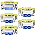 GANASOME 5-Pack VGA Female to Female Adapter, DB15 HD15 Pin Extension Connector, Coupler for VGA Cable Lengthening, Monitor, Projector, PC