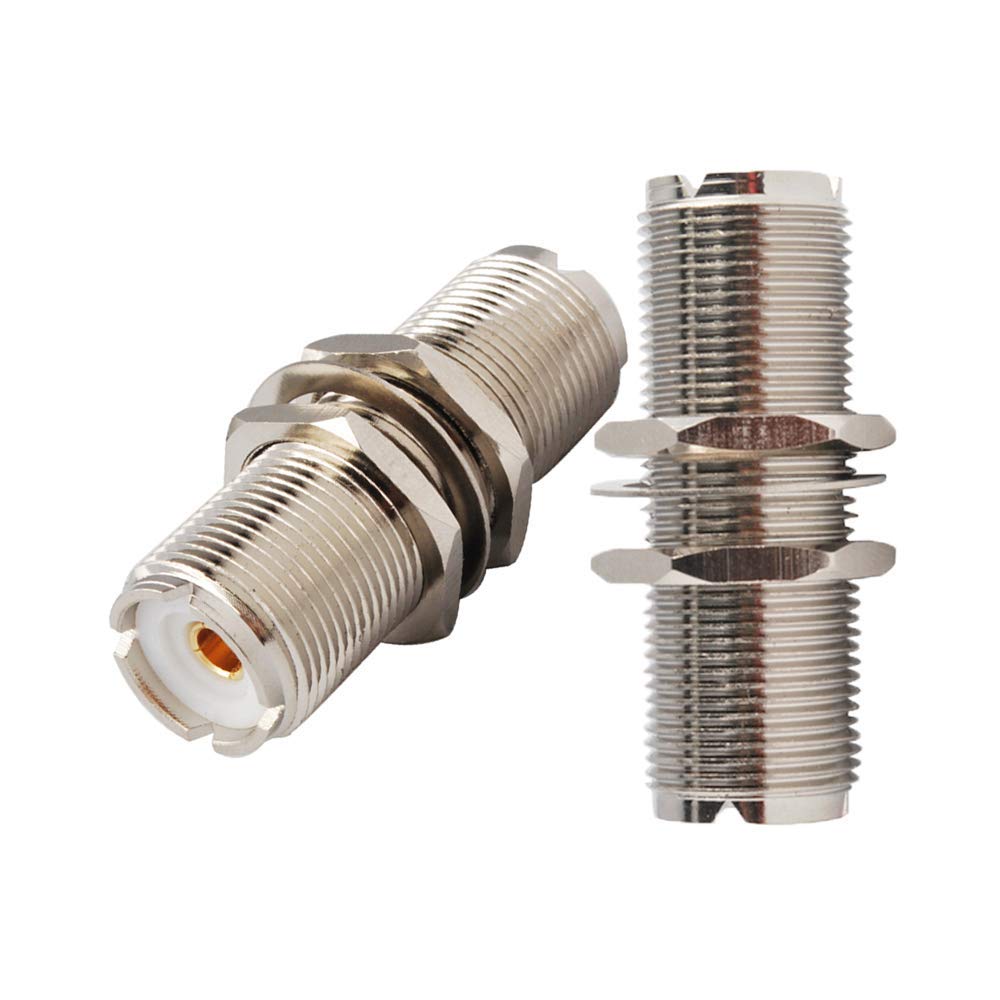 RedYutou SO-239 Adapter Connector SO-239 UHF Female nut to SO239 Jack Bulkhead Panel Adapter 2pcs