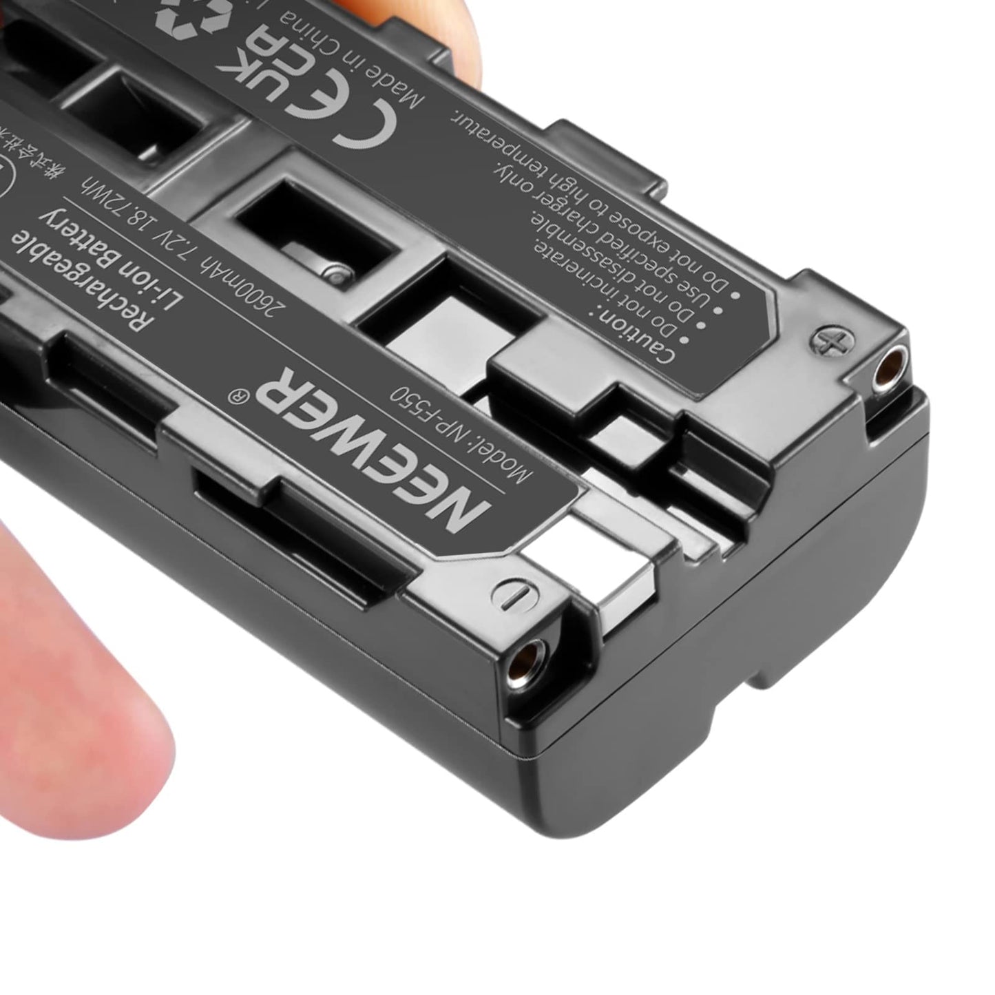 Neewer 7.2V 2600mAh Rechargeable Li-ion Battery Pack Replacement for Sony NP-F550/570/530 Compatible with Sony HandyCams Polaroid Other LED On-Camera