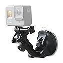 Haoyou Suction Cup Mount(with 1/4 Conversion Adapter) Compatible with Gopro Hero13 12 11 10 9 8 7 6 5 4 3+ 3, DJI Osmo, Akaso and Other Action Cameras