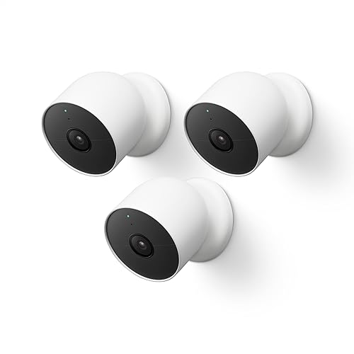 Google Nest Cam Outdoor or Indoor/Battery - 2nd Generation (3 Pack) (Renewed)