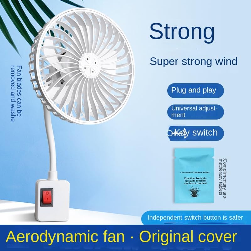 THJKLAQPO Aromatherapy Small Fan Portable Silent Artifact Universal Small Whirlwind Household Bedroom Three Plug Integrated Fan
