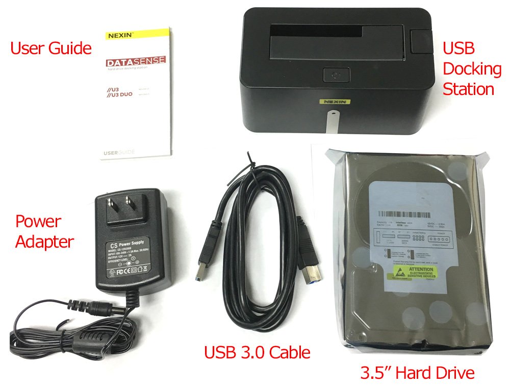 NEXIN NEX-DS1U3 USB 3.0 Hard Drive Docking Station + WL 5TB 3.5" SATA Hard Drive (Combo) - Retail