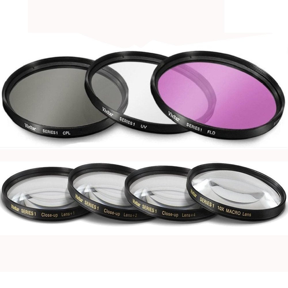 55mm 7PC Filter Set for Sony Alpha a7 Series Camera with 28-70mm Lens, a6600 With 18-135mm Lens - Includes 3 PC Filter Kit (UV-CPL-FLD) and 4PC Close