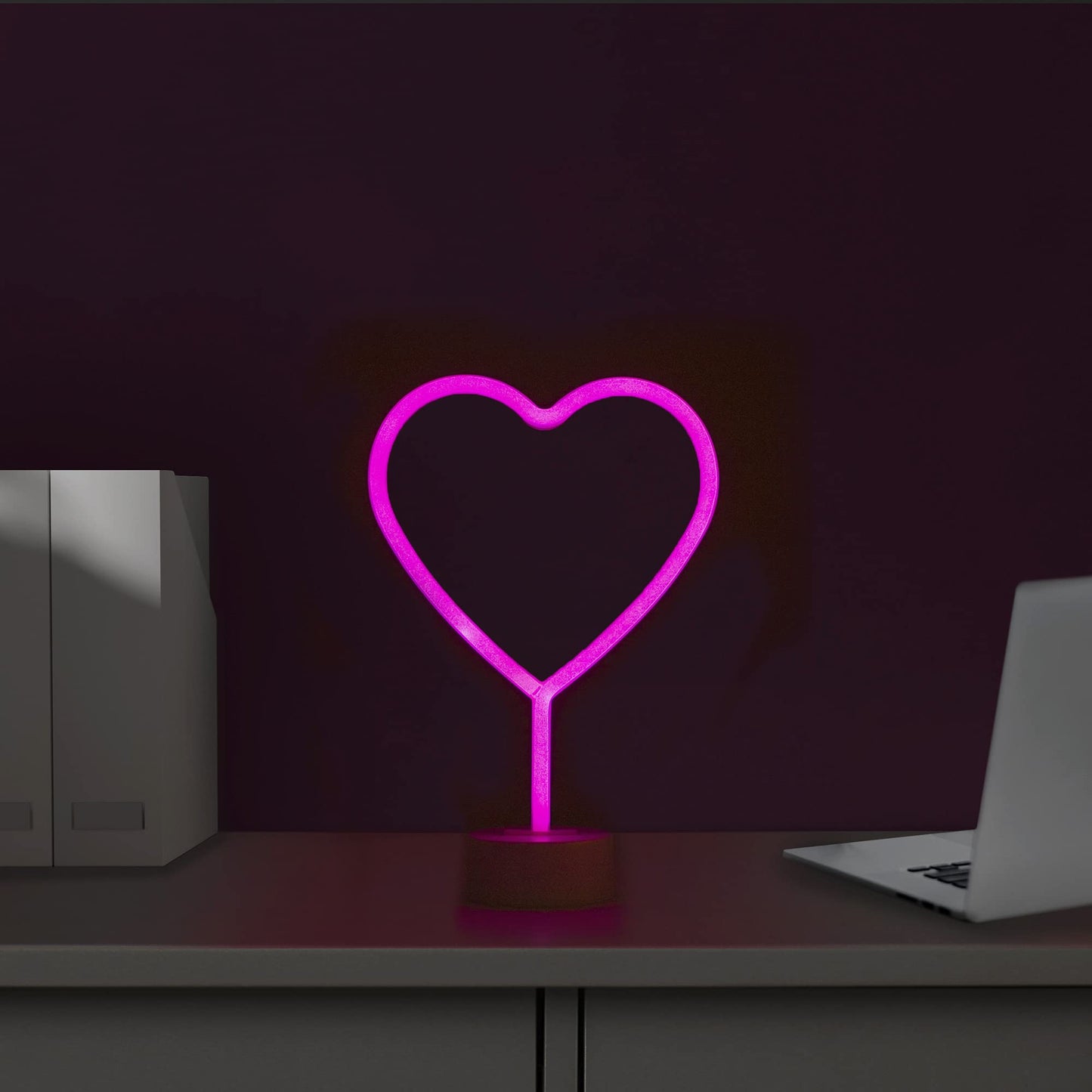 Northlight LED Heart Neon Table Light- 11.5" - Pink