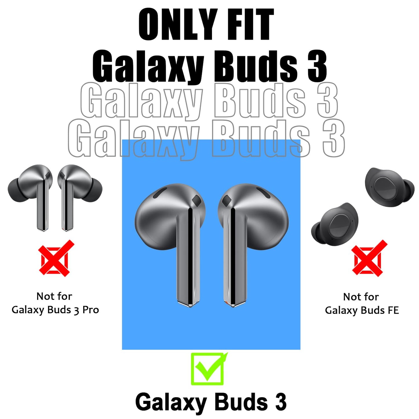 Ear Hooks for Galaxy Buds 3, WADVCU 5 Pairs Ear Hook Compatiable with Samsung Galaxy Buds 3 Silicone Accessories Anti-Slip Ear Covers Holder [Not Fit