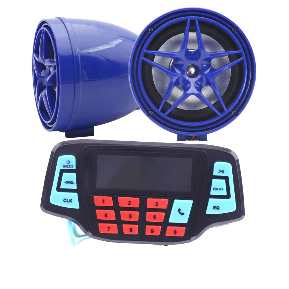 XYC 3" Motorcycle Weatherproof Bluetooth Wireless Speaker MP3 Music Player Sound Audio Stereo Amplifier System ATV UTV USB 2.0, Micro SD, FM Radio