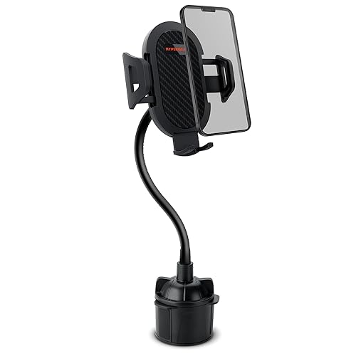 HyperGear Cup Holder Flex Universal Phone Mount, Car Phone Holder with Adjustable Gooseneck & 360° Rotation, Universal Compatibility for iPhone