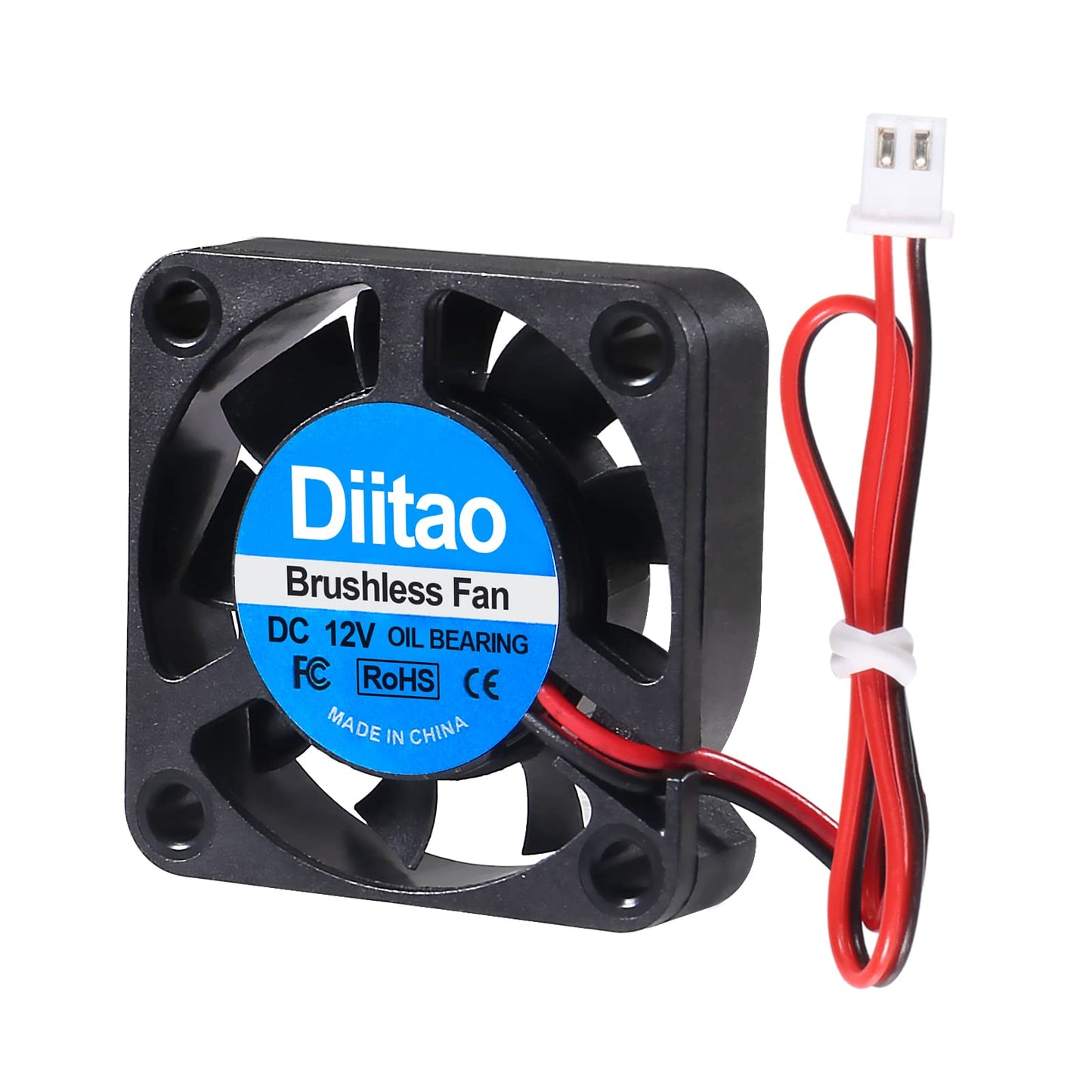 Diitao 5PCS DC 12V 40 x 10mm Brushless Cooling Fan 4010 Fan 3D Printer Oil Bearing Fans with 2 Pin Terminal for Computer Case 3D Printer(DC 12V)