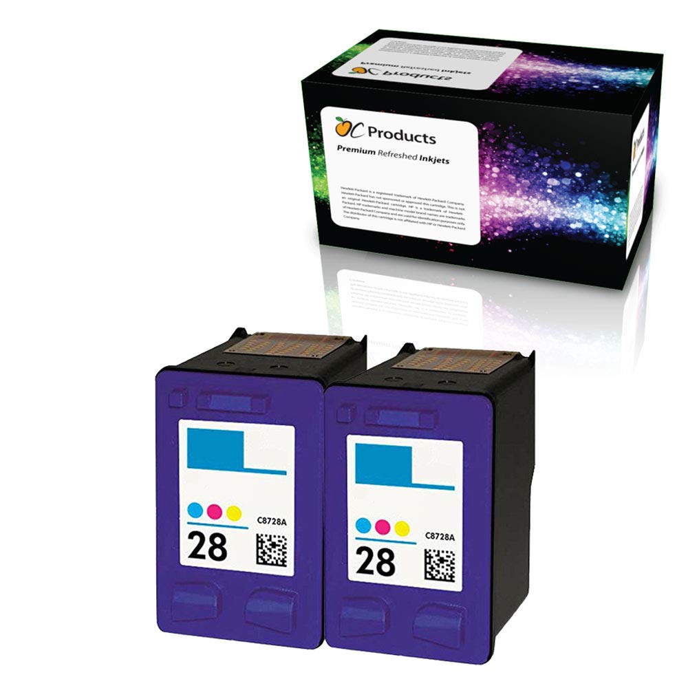 OCProducts Refilled Ink Cartridge Replacement for HP 28 for Deskjet 3650 3845 PSC 1310 1315 2200 2171 Officejet 5608 Printers (2 Color)