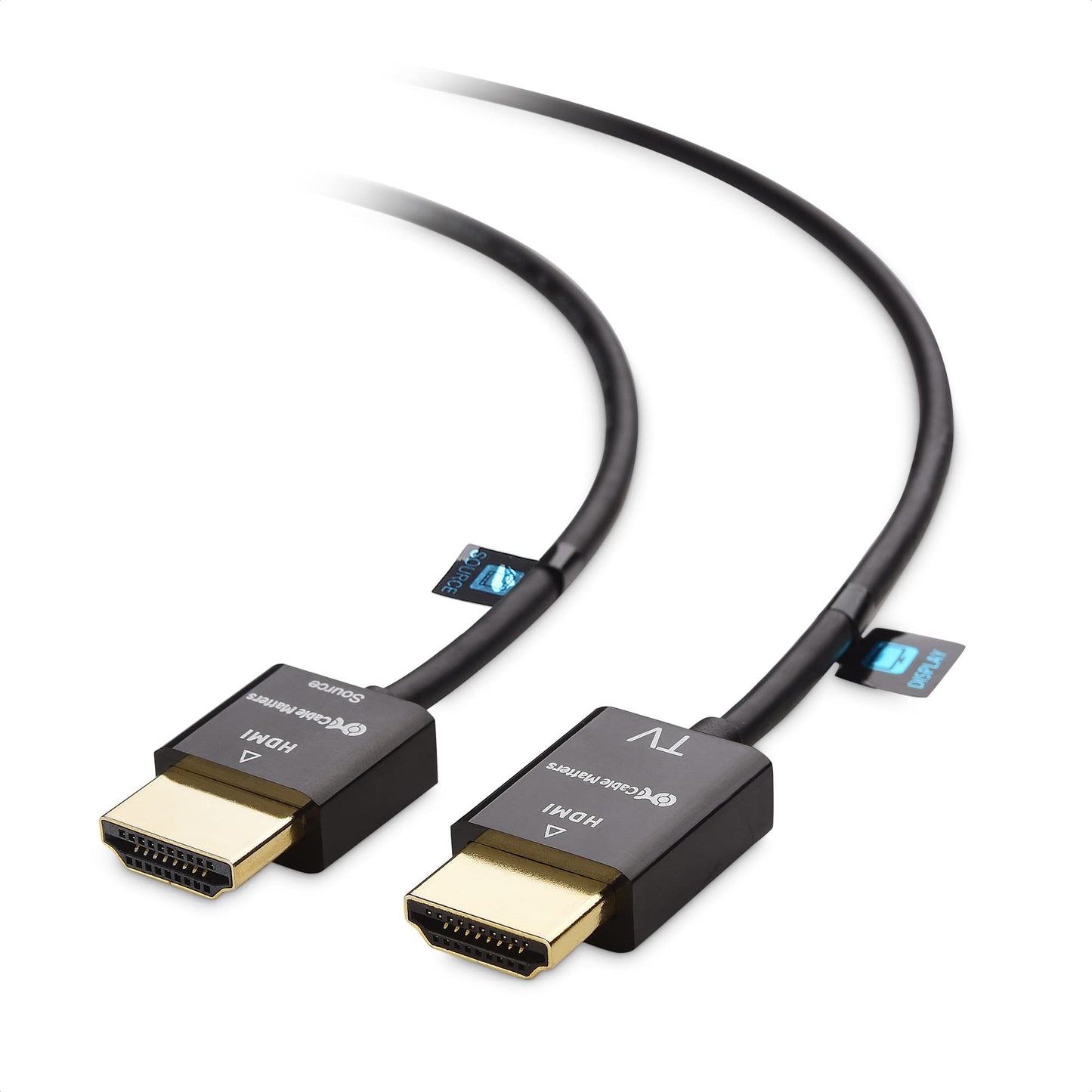 Cable Matters Unidirectional Active Ultra Thin HDMI Cable 15 ft with RedMere Technology (Ultra Slim HDMI Cable) 4K Rated with Ethernet