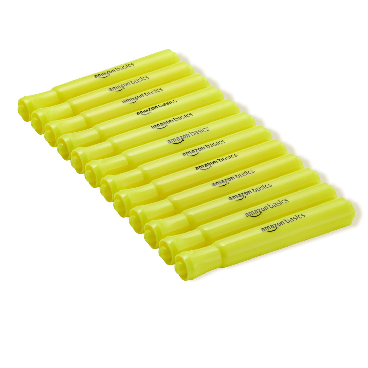 Amazon Basics Tank Style Highlighters, Chisel Tip, Bible Highlighter, Office and School Supplies, 12 Pack, Yellow
