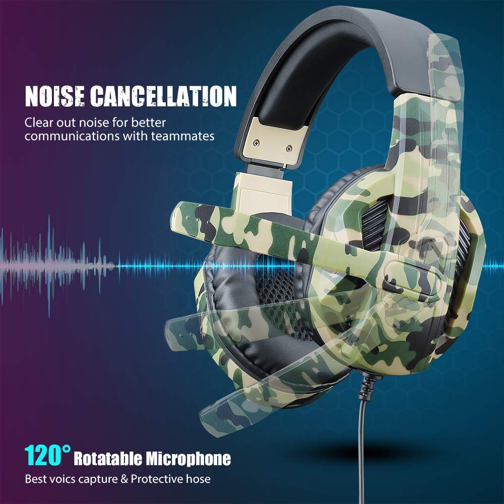 Picozon Gaming Headset with Microphone, 3.5mm Plug Headphone Compatible with PS5 PS4 PlayStation 4/5 Computer Laptop iPad Surface Smartphone