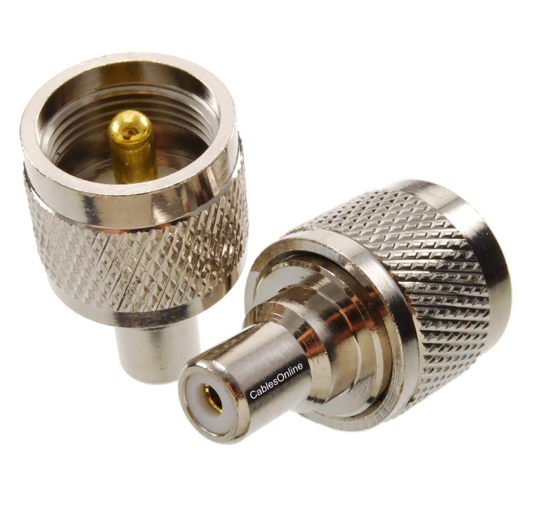 CablesOnline, 2-Pack RCA Female to UHF PL259 Male 50-ohm RF Coaxial Adapter, RF-192-2