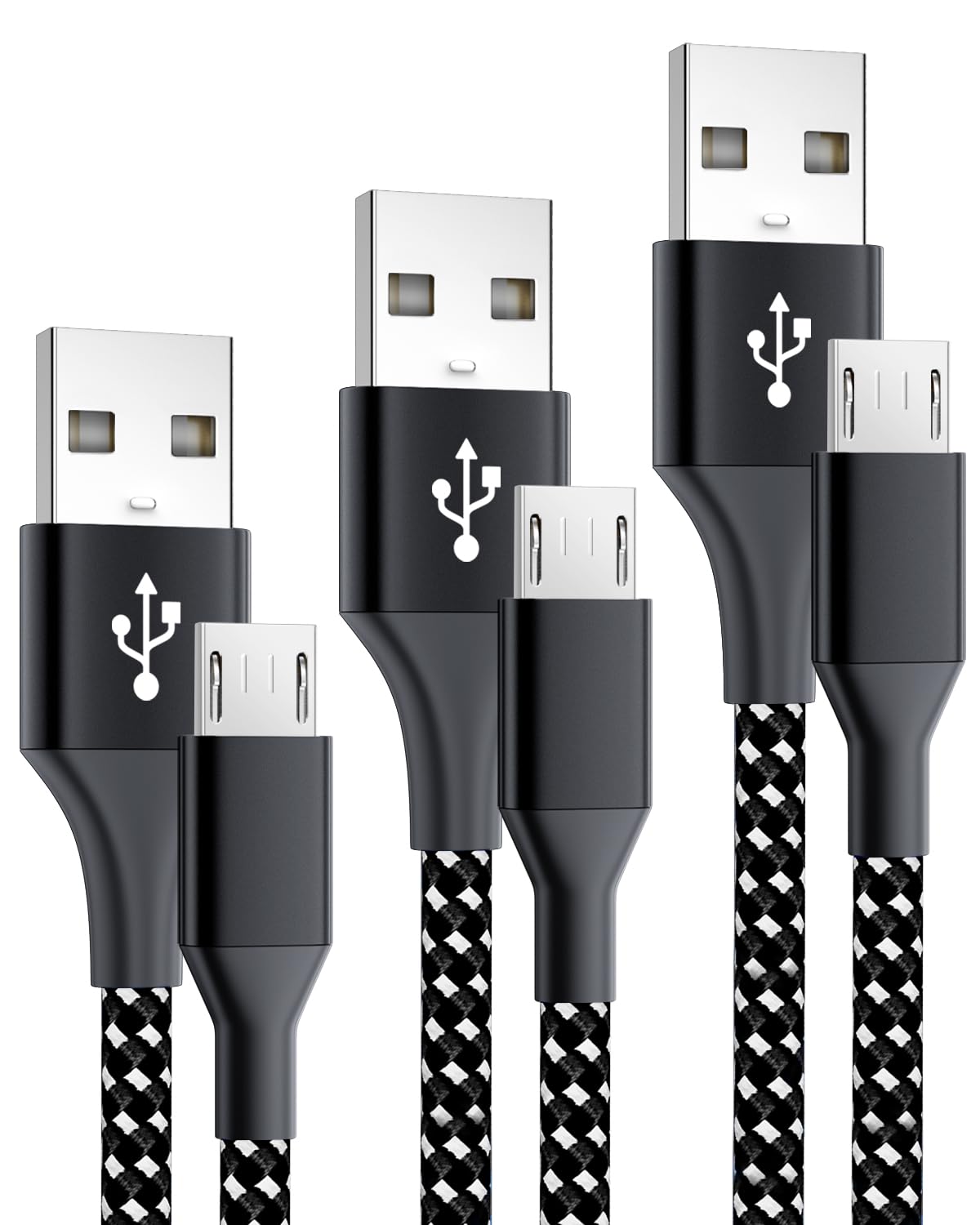 SCOVEE PS4 Controller Charger Cable 3-Pack 6FT for Xbox One Controller Dualshock 4,PS4 Charging Cord,Nylon Braided Micro USB Data Sync Cable