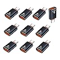 MINCHEN Pack of 10 Black USB C to USB A Adapter, Upgraded 120W 10Gbps High Speed Type C to USB Adapters Compatible with Smartphone, PC, Laptop…