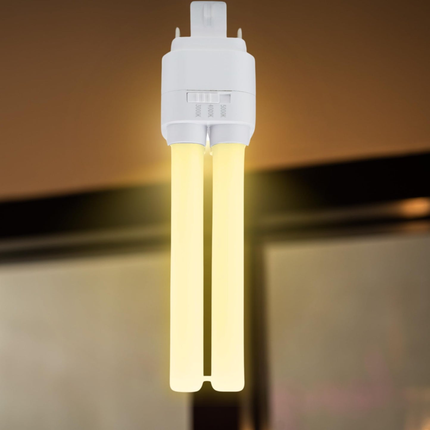 LED PL Lamp, 12W G24Q | 3CCT Selectable 3000K/4000K/5000K | Replaces 26W CFL | Energy-Efficient 120lm/W | Frosted Cover | Long-Lasting 30,000 Hours |