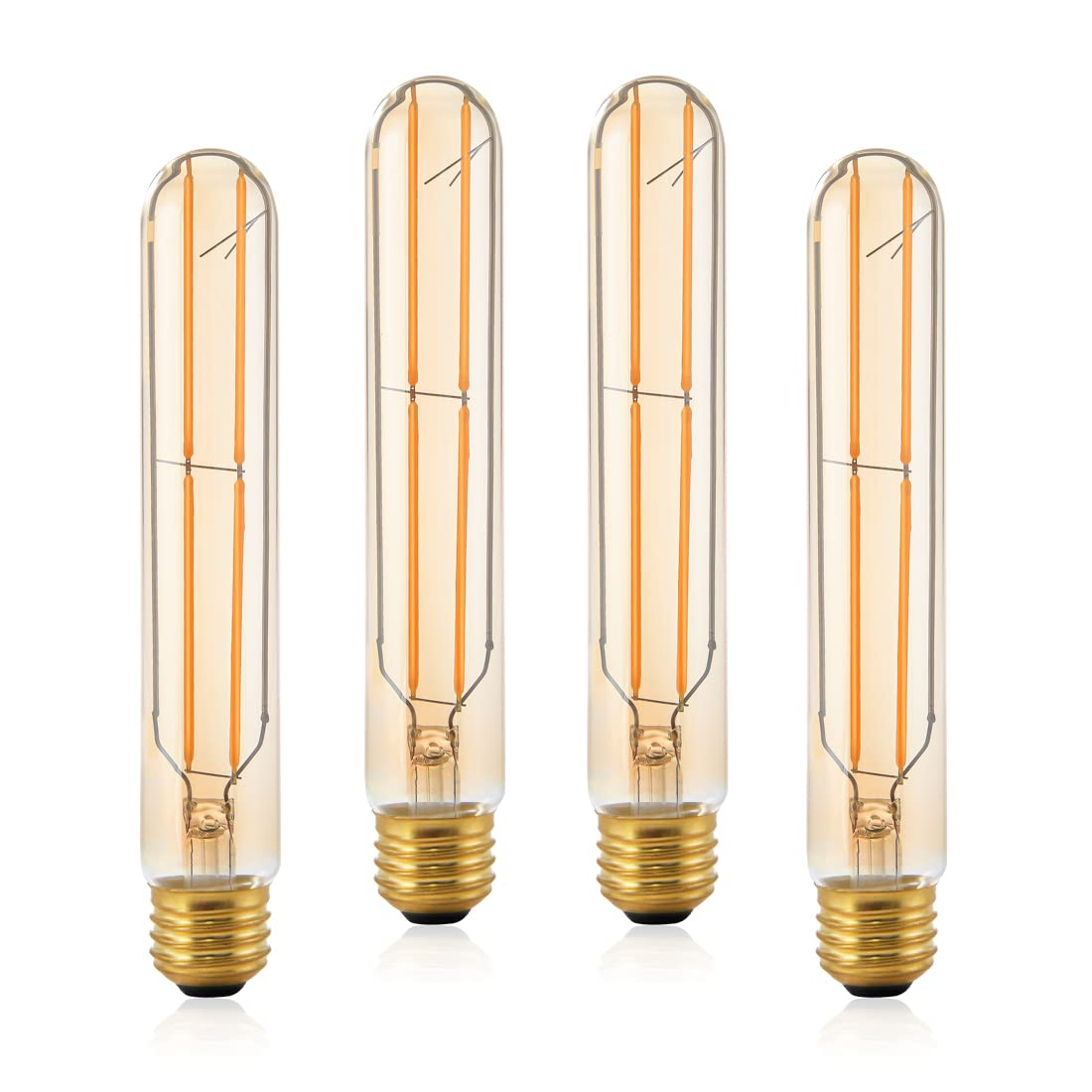VCTC Lighting E26 LED Bulb Dimmable Amber Tubular Edison Bulb, 6W Equal 60 Watt Light Warm 2200K,T10 for Rustic Pendant,Industrial Wall sconces Bulbs