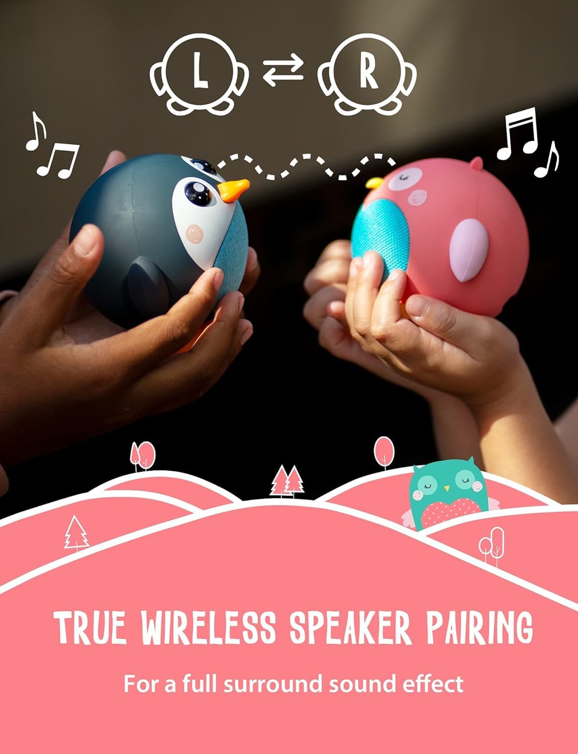 Planet Buddies Kids Bluetooth Speaker Boys and Girls with Microphone, Mini Bluetooth Speaker Portable Wireless, 60 Day Battery, for Home, Outdoor