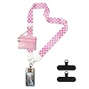 Jusen Clip and Go Strap for Phone with Wallet Crossbody,Adjustable Crossbody Cell Belt,Neck Shoulder Lanyard for Women (Pink)