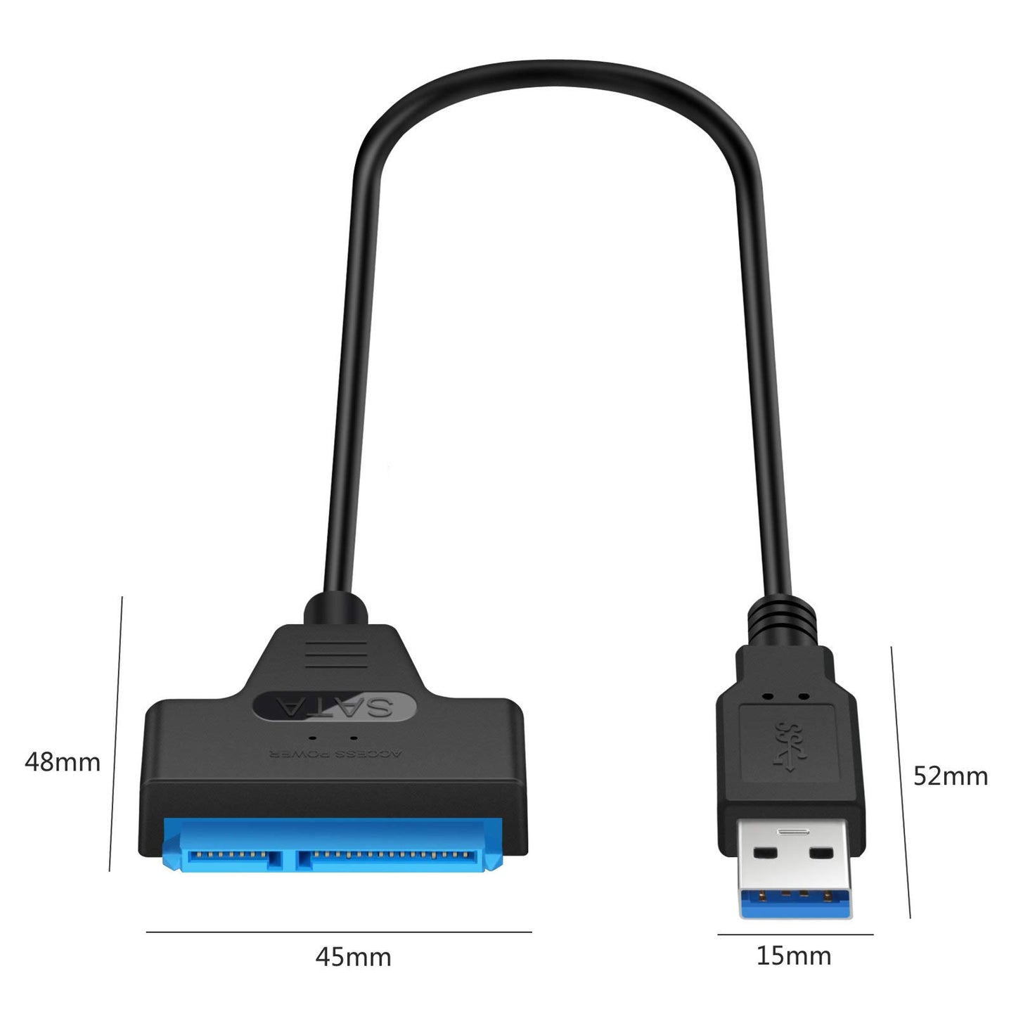 Cablecc Super Speed 5Gbps USB 3.0 to SATA 22 Pin Adapter Cable for 2.5 Hard Disk Driver SSD