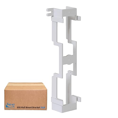 ICC 89B Wall Mount Bracket for 66 Wiring Block, UL 94V-2 Rated, Cable Management, TAA Compliant, 10? H x 3.30? W x 1.90? D, White, 25 Pack