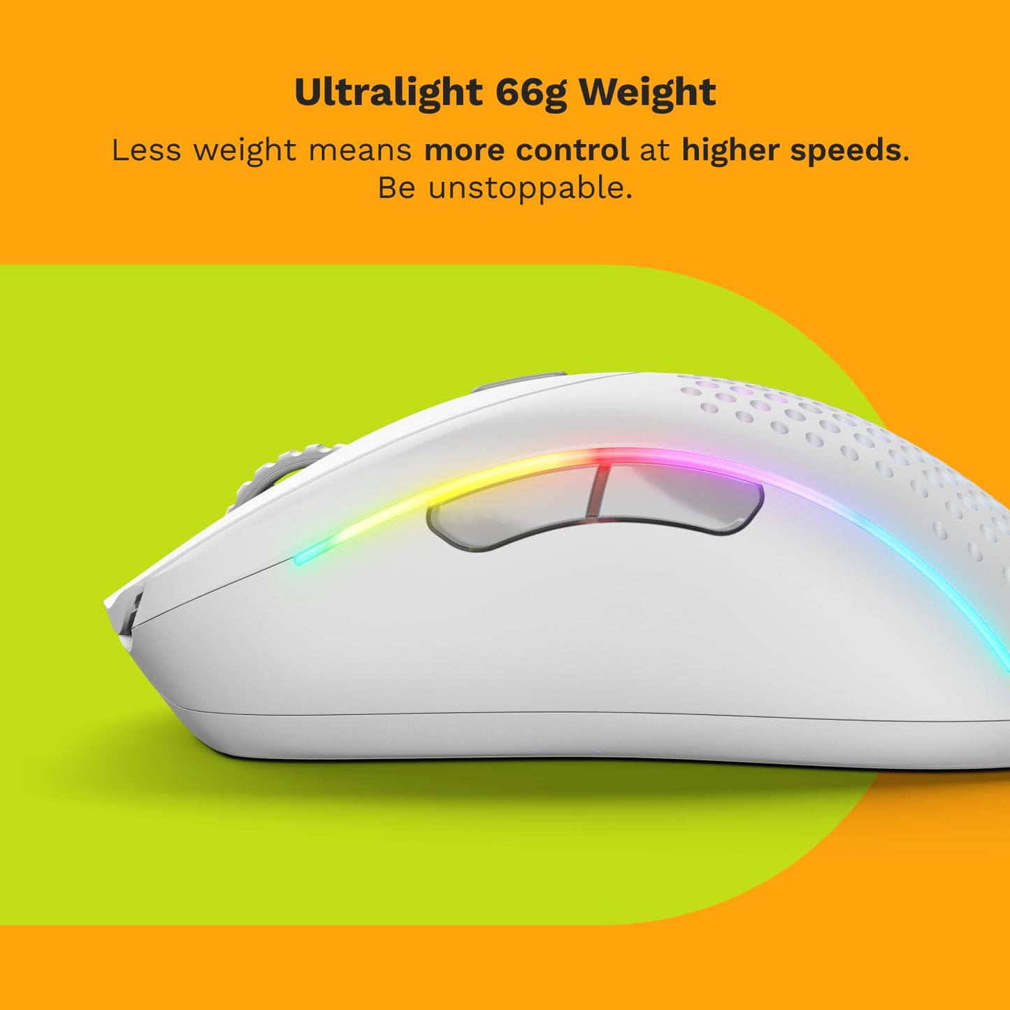 Glorious Gaming - Model D 2 Wireless Ergonomic Mouse, Superlight 66g, up to 210 hr Battery Life, 26K Optical Sensor, 6 Programmable Buttons, 80