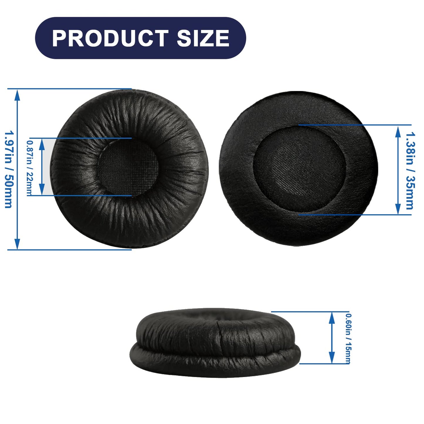 Ear Cushions for Plantronics Headset Replacement Ear Pads Compatible with Plantronics HW251N HW261N HW510 HW520 Blackwire C320 3210 3220 3320 Jabra