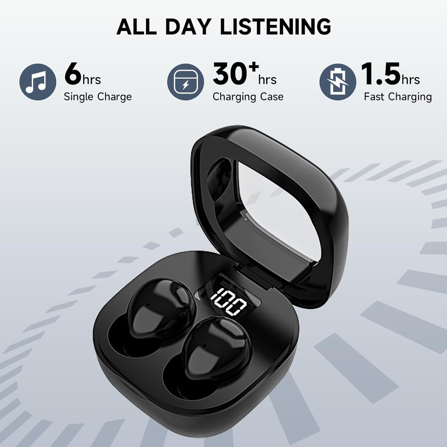 Mudtun Invisible Sleep Earbuds, Smallest Sleep Headphones for Side Sleepers Low Profile Micro Tiny Discreet Hidden Earbuds for Work, Wireless Mini