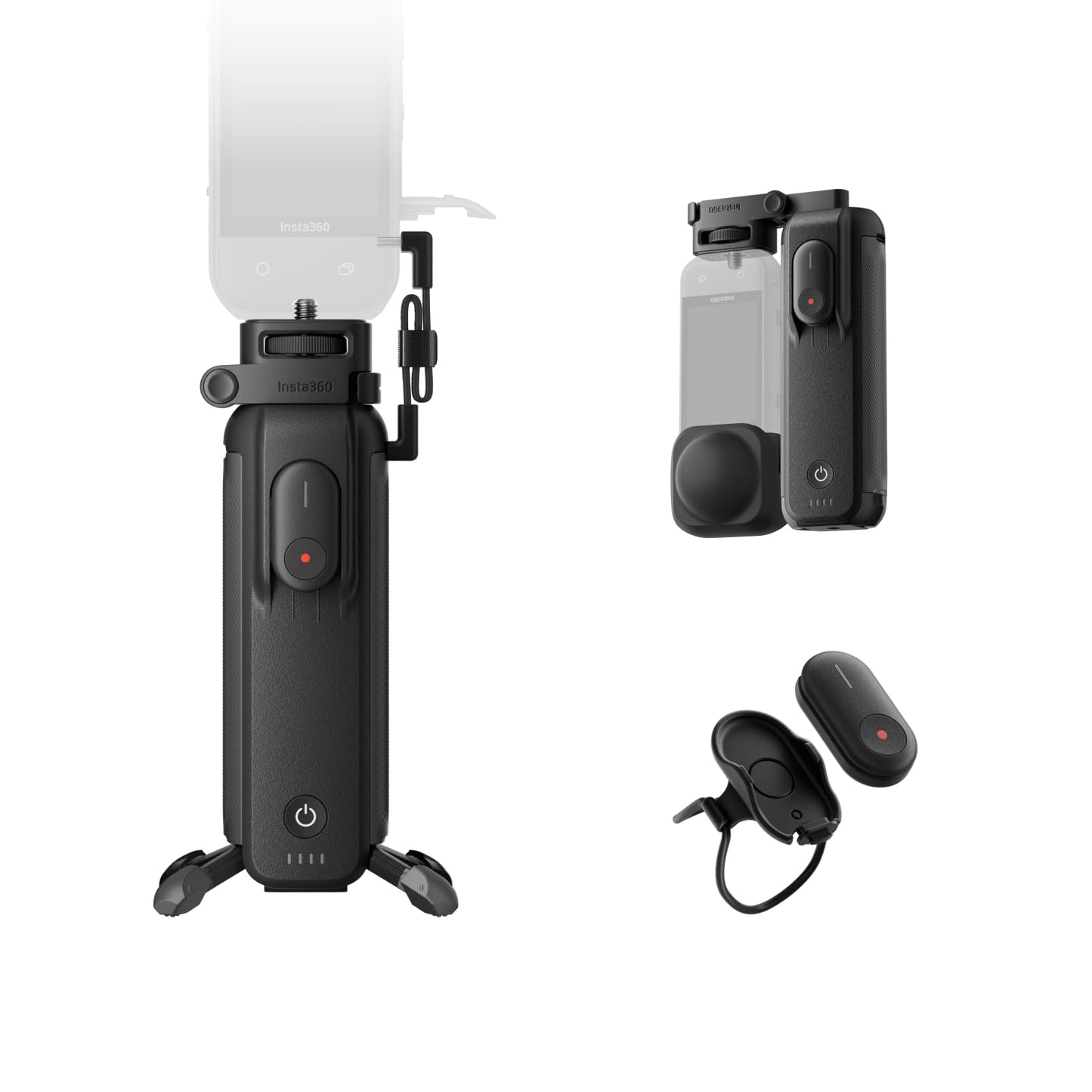 Insta360 FOMO Power Handle with 6100mAh Battery, Mini Remote, Foldable Quadpod, Pre-Recording Support for X5, X4, X3, X4 Air, Travel Vlogging, Outdoor