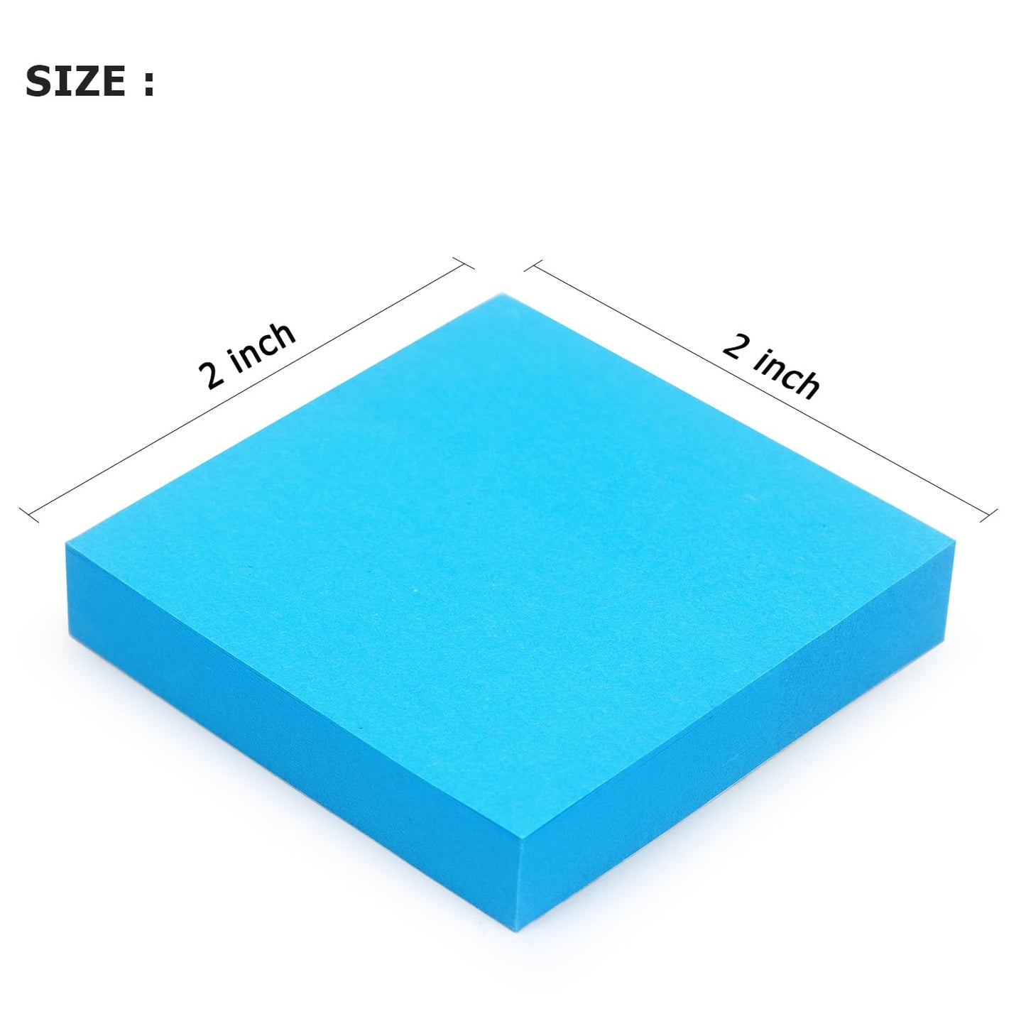 Sticky Notes 2x2 in, 8 Pads Bright Colors, 100 Sheets/Pad, Total 800 Sheets