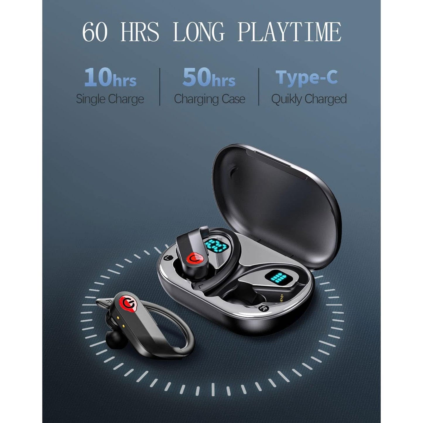 TWS Headphones Wireless Earbuds Earphones Compatible with Motorola Moto G Power 5G (2025)/Moto G 5G (2025), Ear Hook True Stereo Headset Hands-Free…