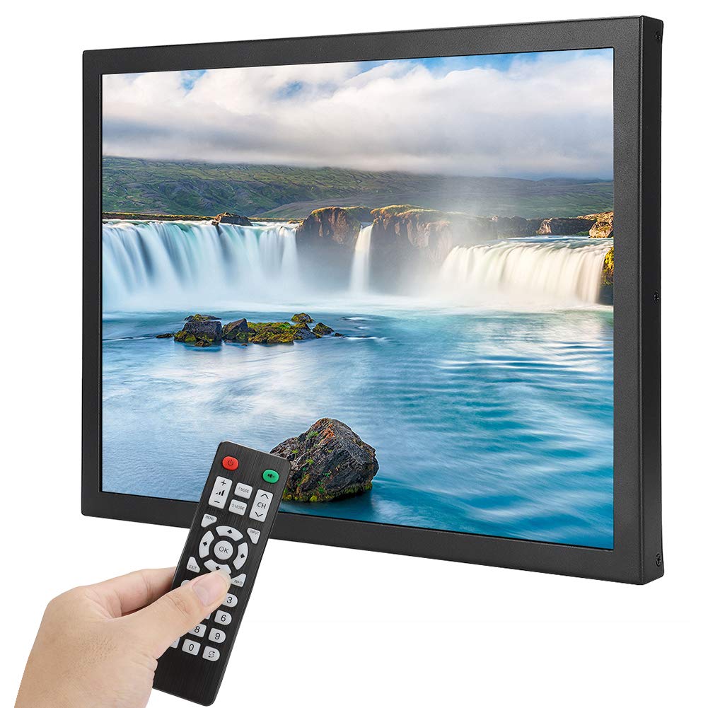 Wendry 15in Portable Monitor, 4:3 Display Embedded Industrial Monitor Support HDMI/VGA/AV/BNC/USB Input, for PC, TV, CCTV, Camera and Computer(US)