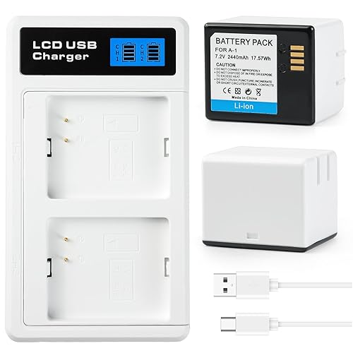 A AMANDA 2 Pack Rechargeable Batteries 7.2V/2440mAh/17.57Wh with Charging Station for Arlo Pro/Pro 2 Cameras(Charger Included)