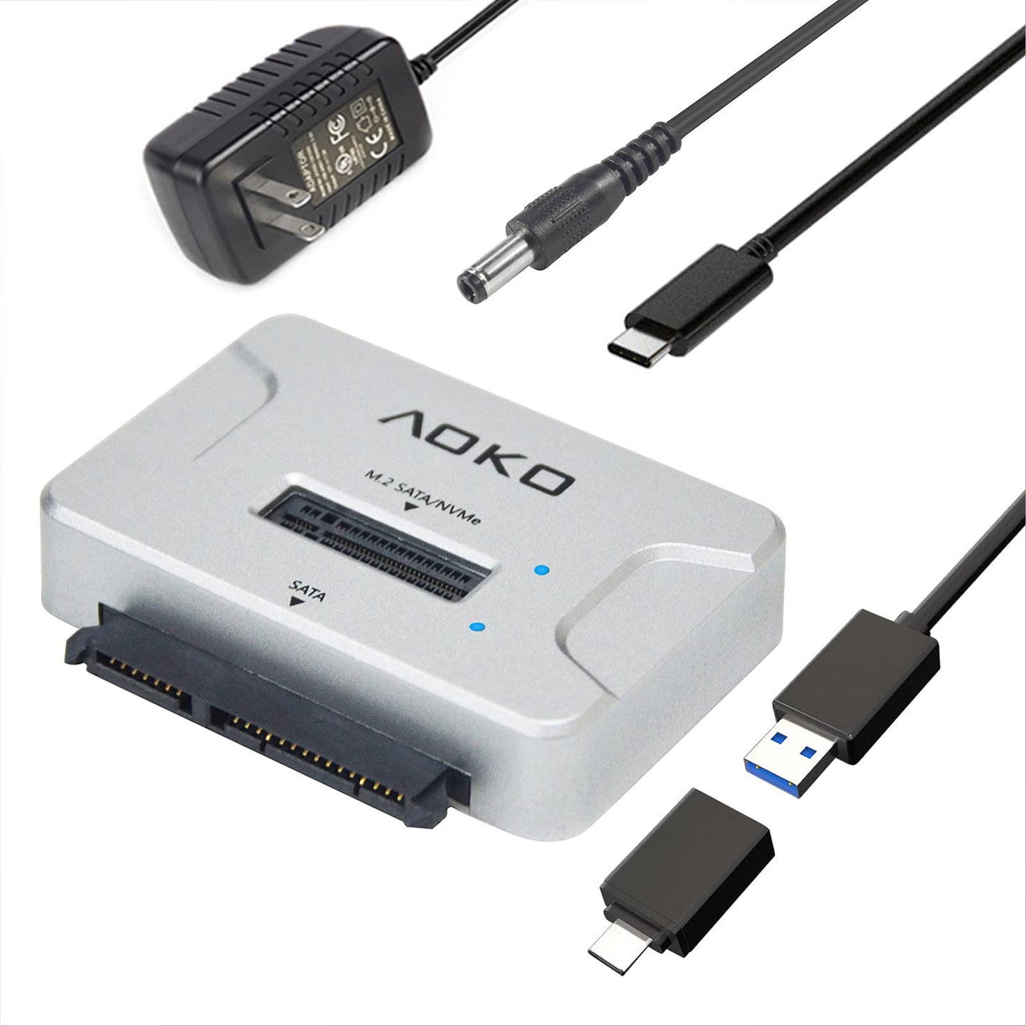 M.2 SATA/NVMe to USB Docking Station,Hard Drive Reader Adapter, External M.2 SSD Enclosure for M.2 PCIe NVMe and SATA SSDs, Compatible with SATA III