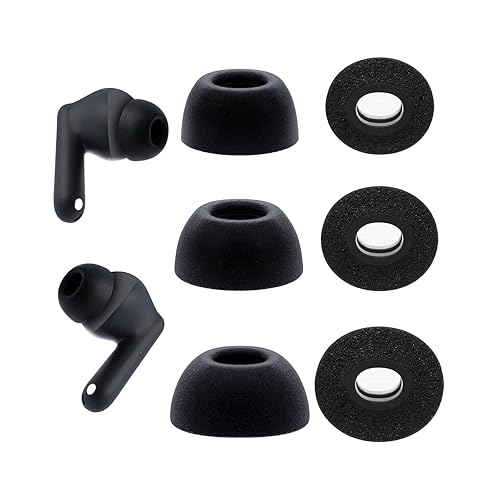 Klowcok Foam Ear Tips Replacement for OnePlus Buds 4 / Nord Buds 3 / Buds Pro 3 / Buds 3 Earbuds, 3 Pairs (S/M/L) Black