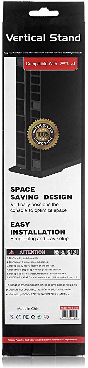 Kailisen Vertical Stand for PS4, Vertical Cooling Stand Bracket Mount Holder for PlayStation 4 Console (PS4 Not Include) - Black