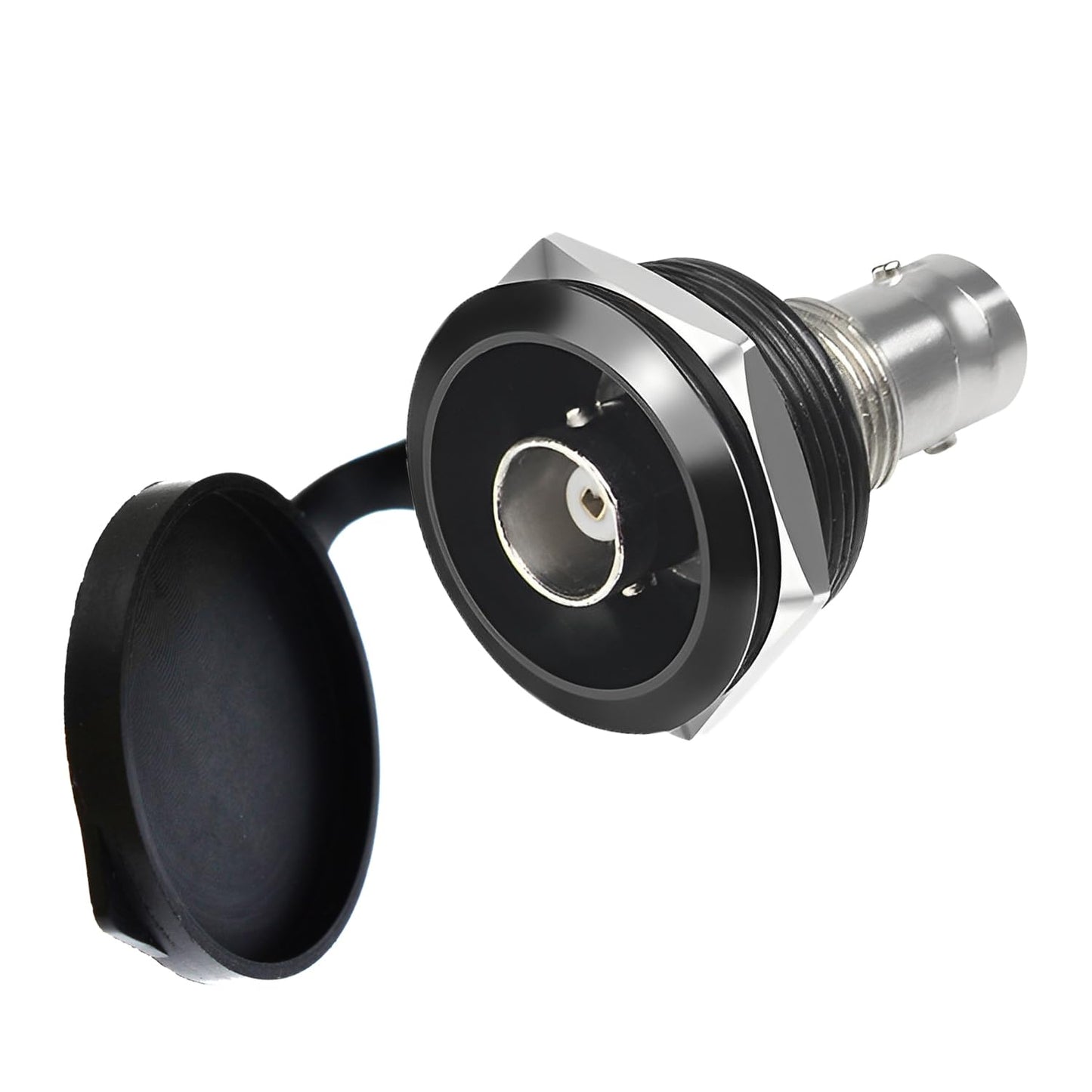 YiKaiEn 50 Ohm BNC Threaded Fixing Adapter Female-to-Female Panel Mount with Waterproof Cover - Gold-Plated SDI Video Coaxial Adapter, Sturdy Chassis