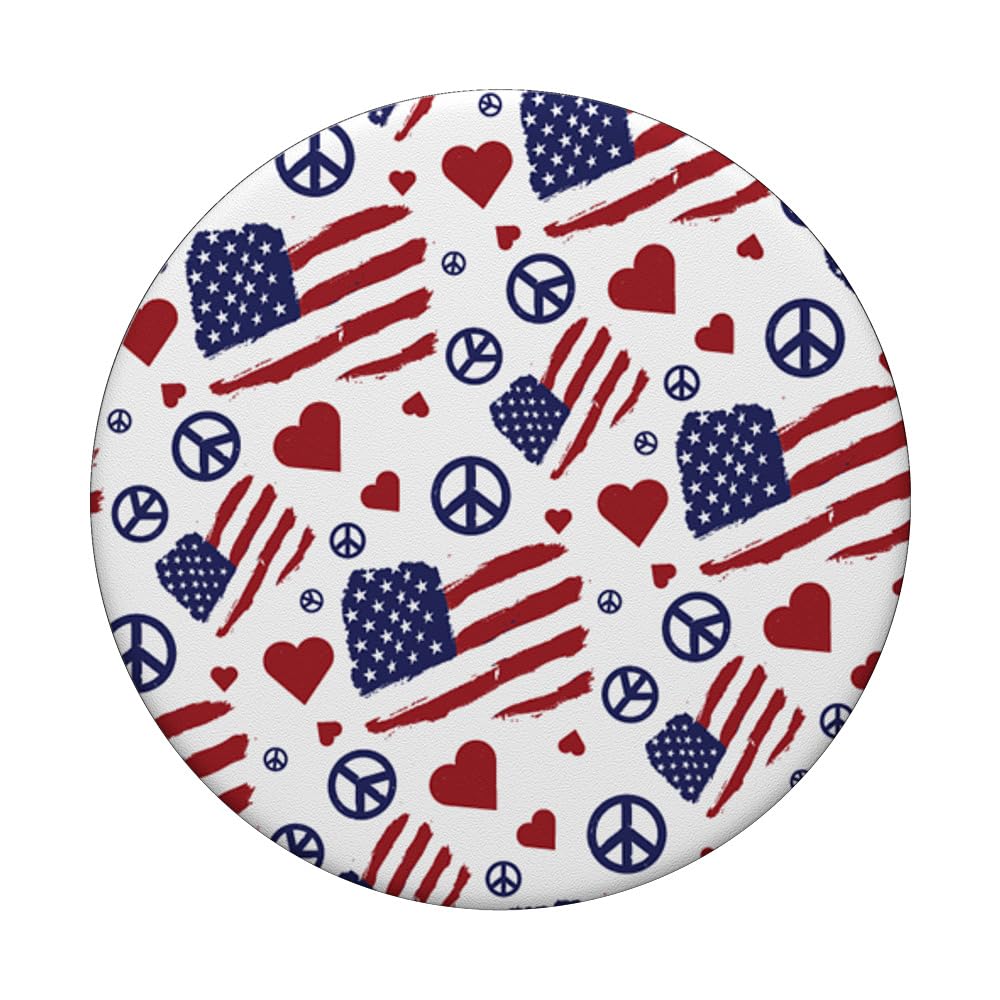 iCreate Peace Love America PopSockets Stand for Smartphones & Tablets PopSockets PopGrip: Swappable Grip for Phones & Tablets PopSockets Adhesive