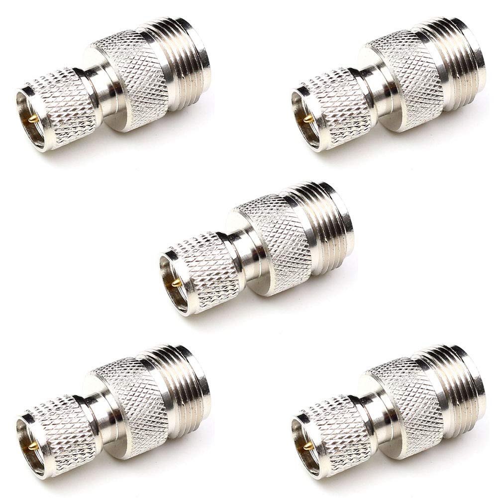 ANHAN N Type to Mini UHF Coax Adapter - 5 Pack RF Connectors