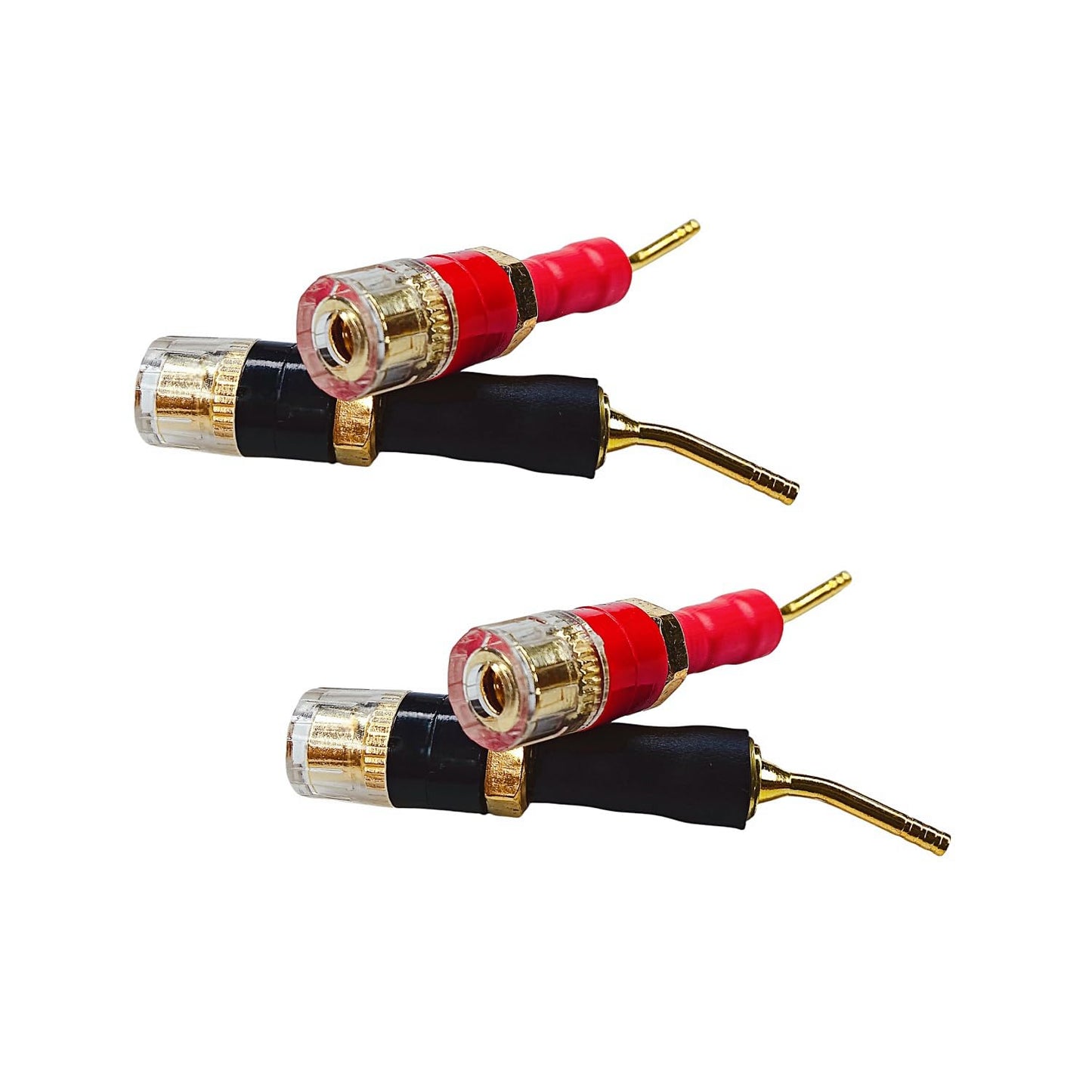 Funayama Pin to Banana Jack Adapter 4-Pack, 24K Gold Plated Speaker Wire Connector, Compatible for Yamaha, Denon, Marantz Amplifier Receiver, Home