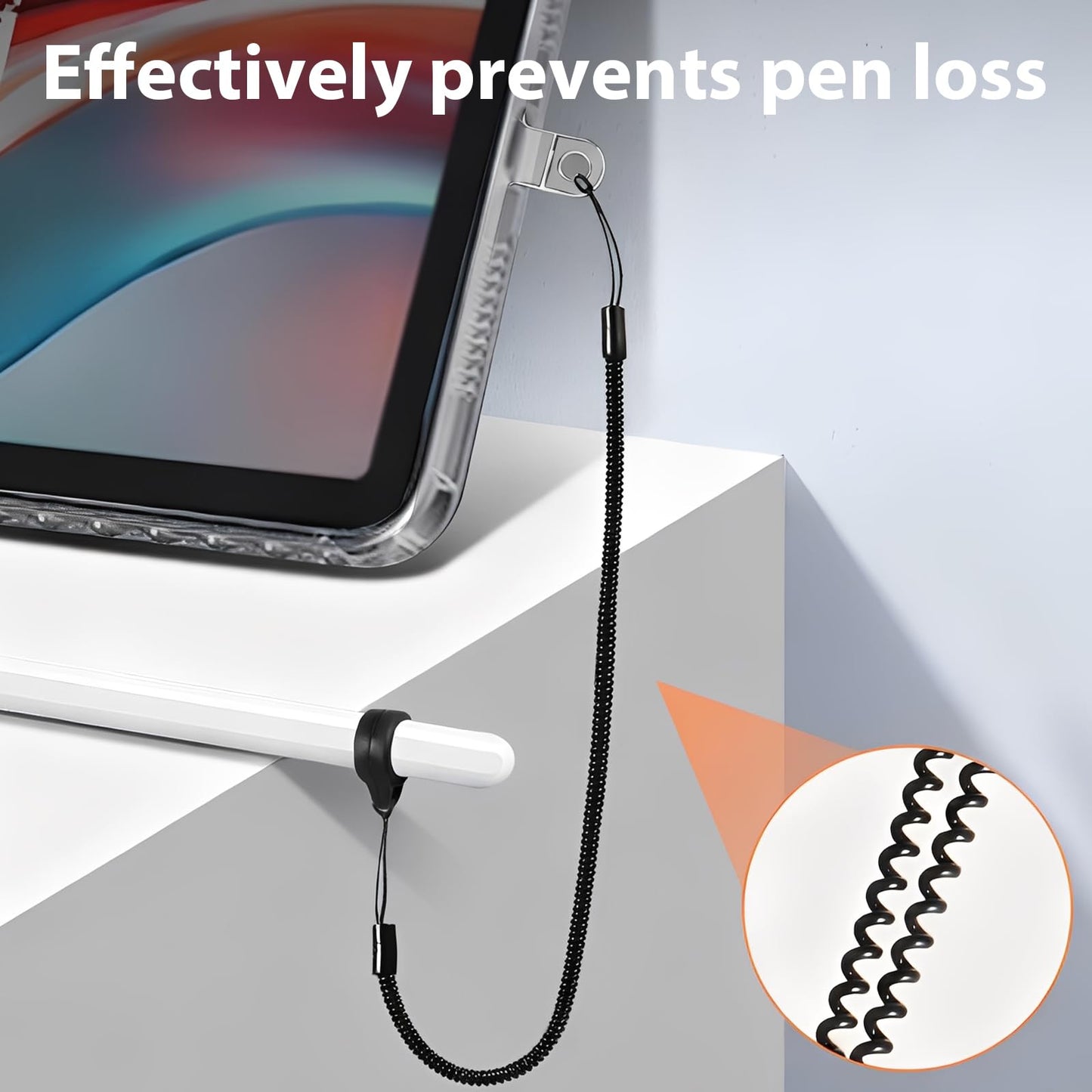 12 Pcs Pen Lanyards Retractable Elastic Pen Leash Strap for Clipboard Holder Touchscreen Attachment Notebook Office Supplies